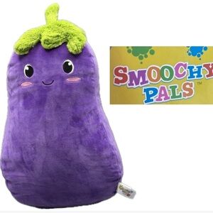 Purple Eggplant Smoochy Pals Very Soft & Squishy Foodie Plush by Linzy‎ Toys